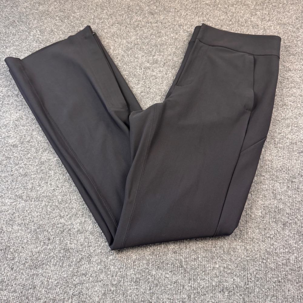 Athleta Stellar Flare Trouser Women 8 Black Excellent Zip Ankle Stretch